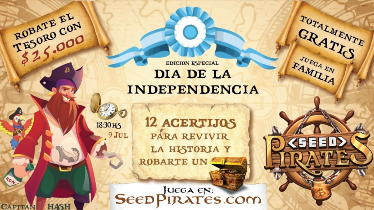 Seed Pirates: jugá y ganá el tesoro del 9 de Julio - Cripto247 - Últimas  noticias sobre Bitcoin, Ethereum, blockchain y criptomonedas