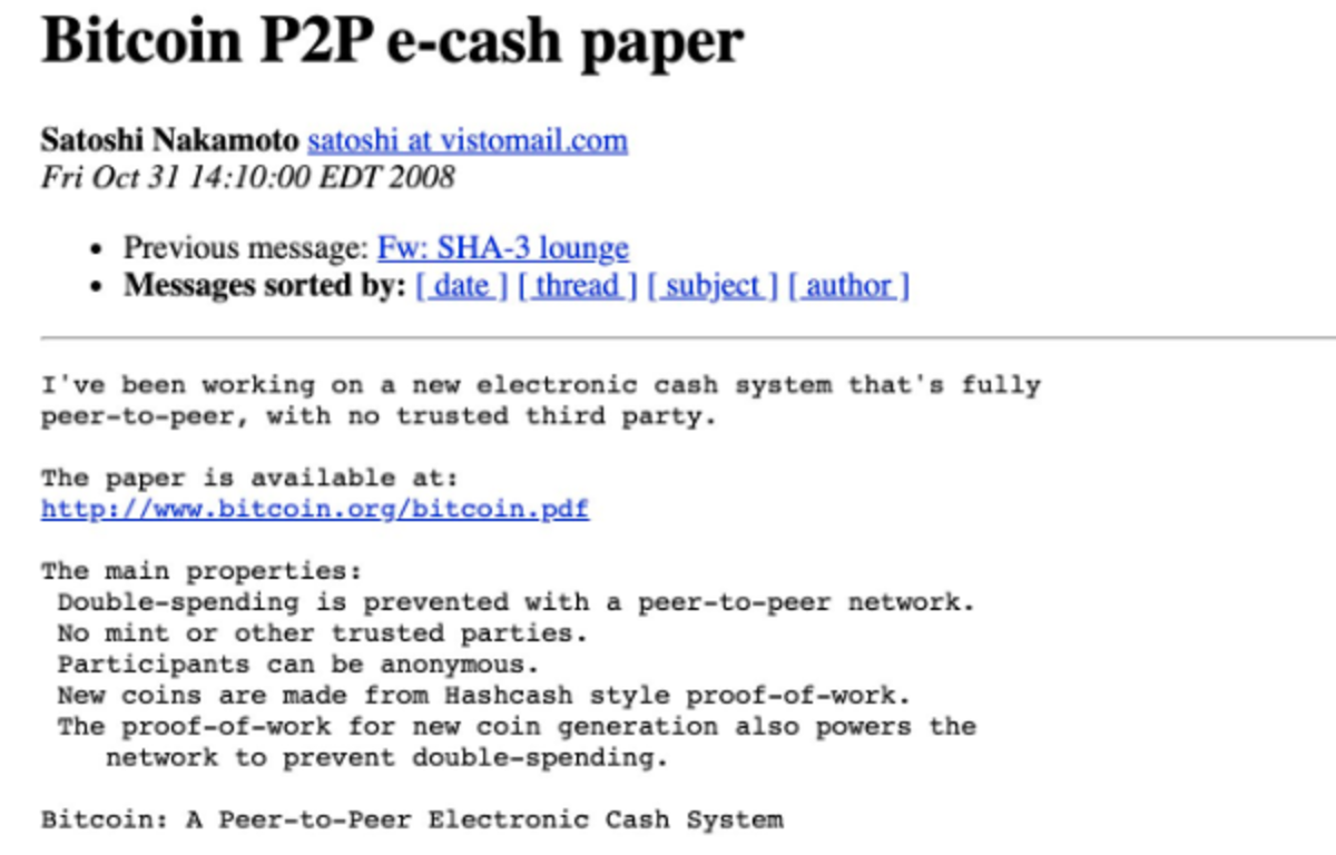 Bitcoin cumple 17 años: del whitepaper cypherpunk a activo global -  Cripto247 - Últimas noticias sobre Bitcoin, Ethereum, blockchain y  criptomonedas